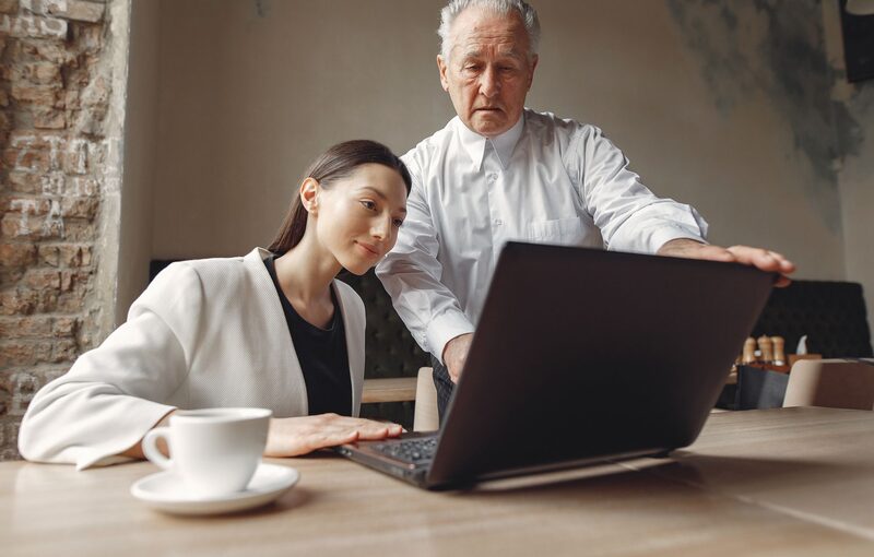 Candidate preparing for a job interview with a coach